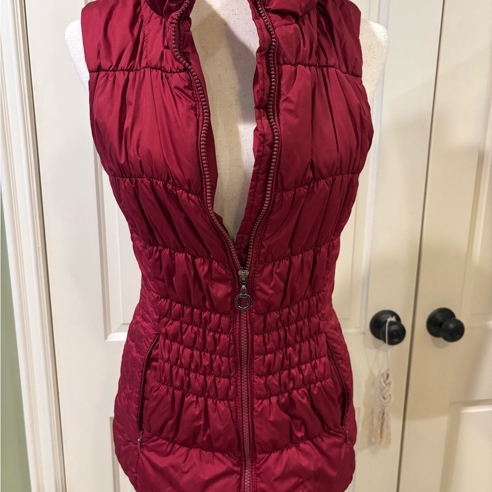 Roz & Ali Burgundy Quilted Puffer Vest